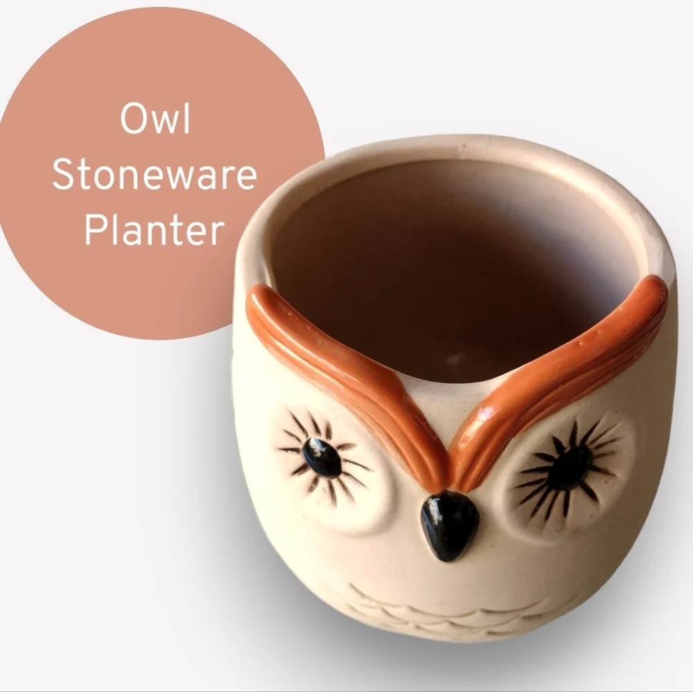 Owl Stoneware Terracotta Planter
